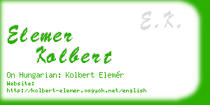 elemer kolbert business card