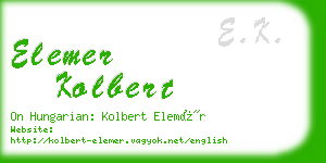elemer kolbert business card